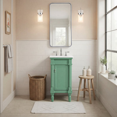 Caitlin 19'' Single Bathroom Vanity with Engineered Marble Top