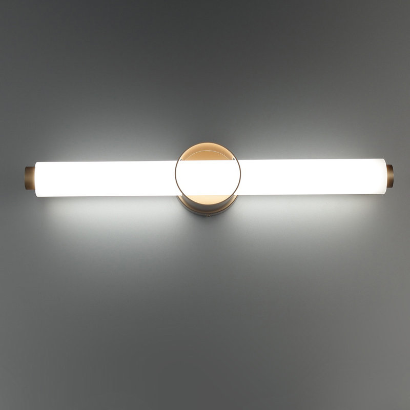 Barre d'éclairage de salle de bain 1 lumière à intensité variable, Doré