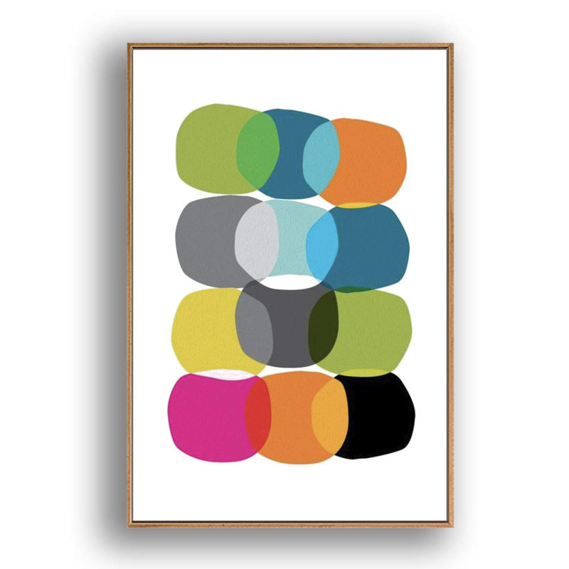 Vibrant Multicolor Abstract Canvas Print with Black Floater Frame