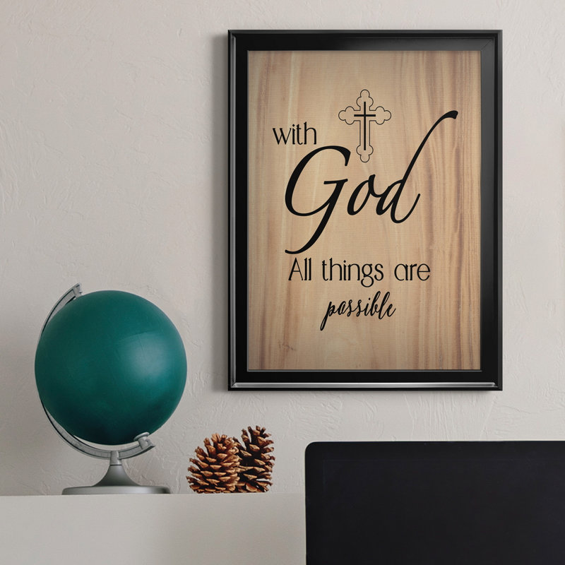«All Things possible», art textuel sur toile, Noir, H 22,5 po x l 30,5 po x P 1,5 po