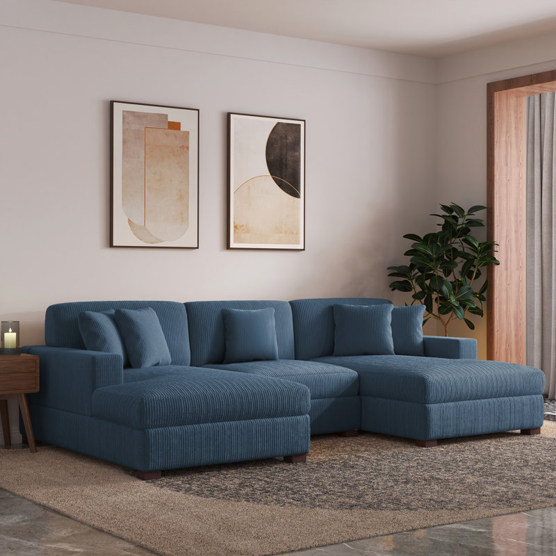 Milbrey 3 - Piece Corduroy Modular Sectional Sofa