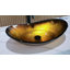 Lavabo vasque ovale en verre 18,5 "avec bonde escamotable