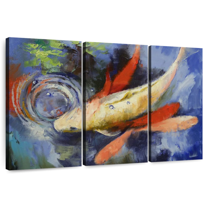 Koi And Water Ripples, 28" H x 45" W