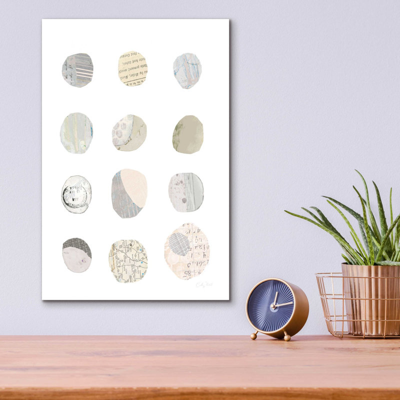«Geometric Collage III Neutral» par Courtney Prahl, art mural en verre acrylique, H 16 po x l 12 po x P 0,13 po