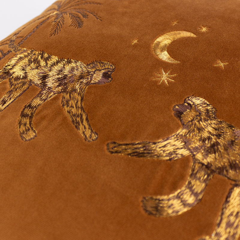 Behrouz Square Throw Pillow Cover, Rust