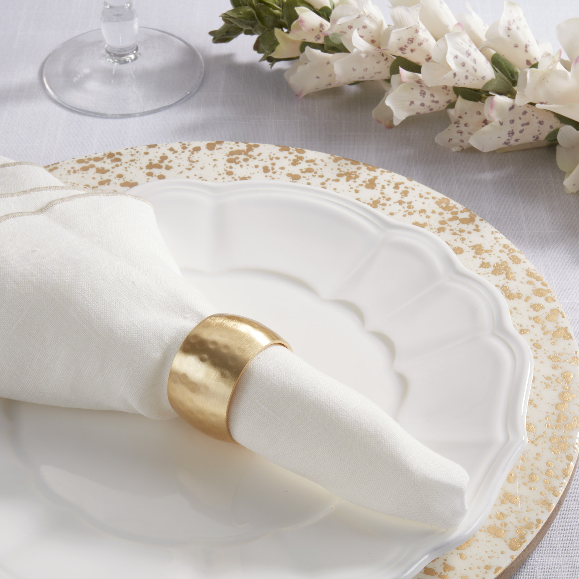 Round Shape Napkin Rings, Gold