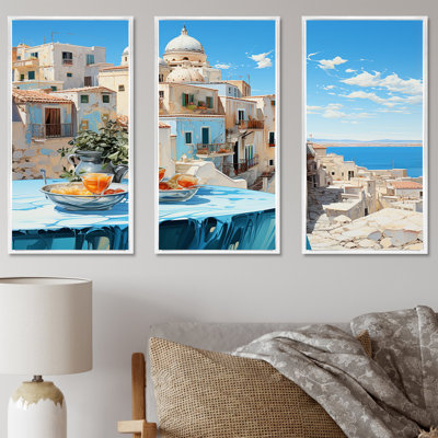Azure Street In Grèce I - Grèce, ensemble d'art sur toile