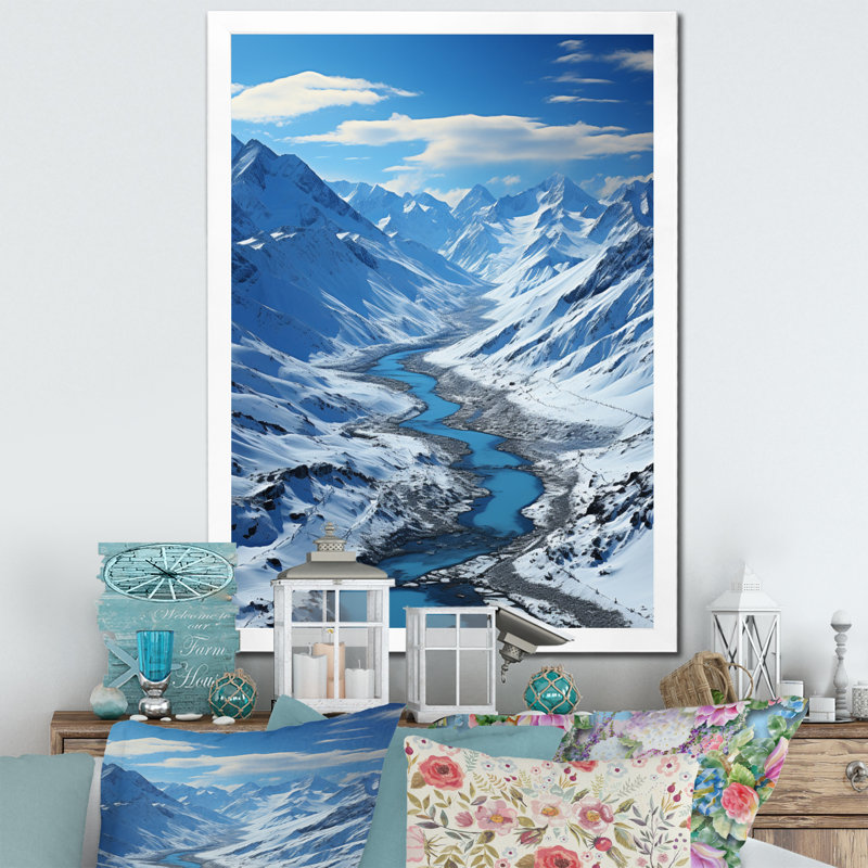 Burchinal Alaska Glacial Flow II - impression, H 20 po x l 12 po x P 1 po, Cadre photo blanc