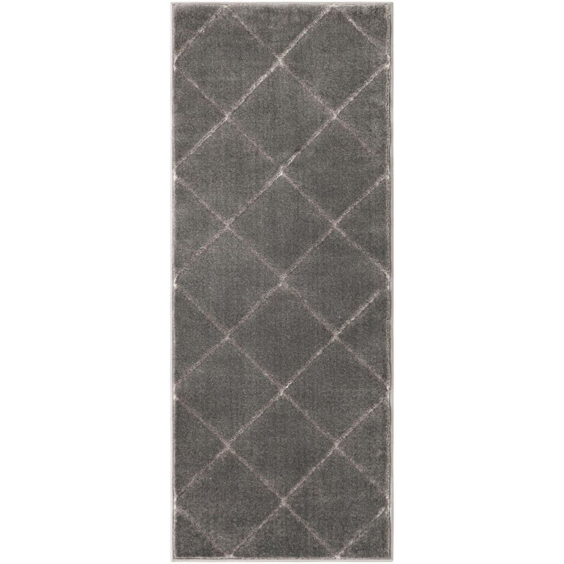 Contemporary Etowah Runner Rug Gray and Silver Color, Runner 2' x 5'1"