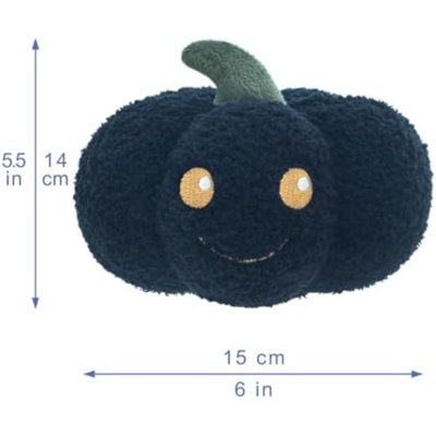 Smile Pumpkin Curly Plush Stuffed Animal, Cute Furry Pumpkin Toy, Soft Cuddly Plushie Hugger Toy For Gifts For Kids , 6 Inches