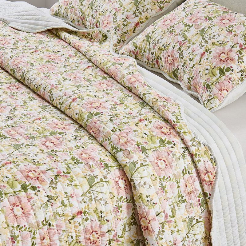 Ensemble de courtepointe festonnée Floral Bloom, Simple/Simple TG