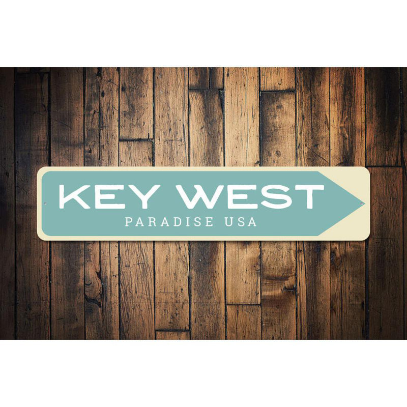 Enseigne en aluminium Key West, H 6 po x l 24 po x P 0,06 po