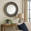 Miroir d'appoint mural rond gris