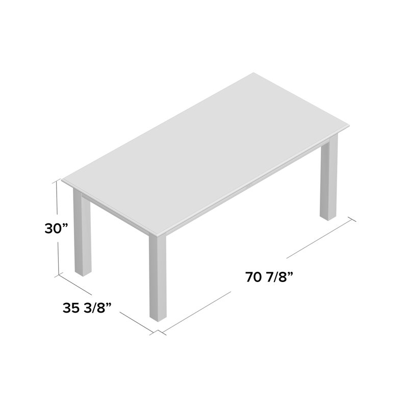 Angellique Mahogany Dining Table, 70.87" L x 35.43" W