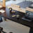Black Rectangular Solid Wood + Iron desk-1173759159