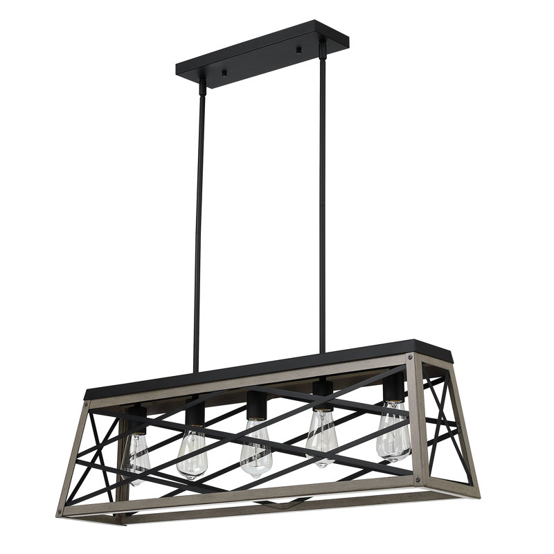 Lisabelle 5 - Light Kitchen Island Pendant, Gray/Black
