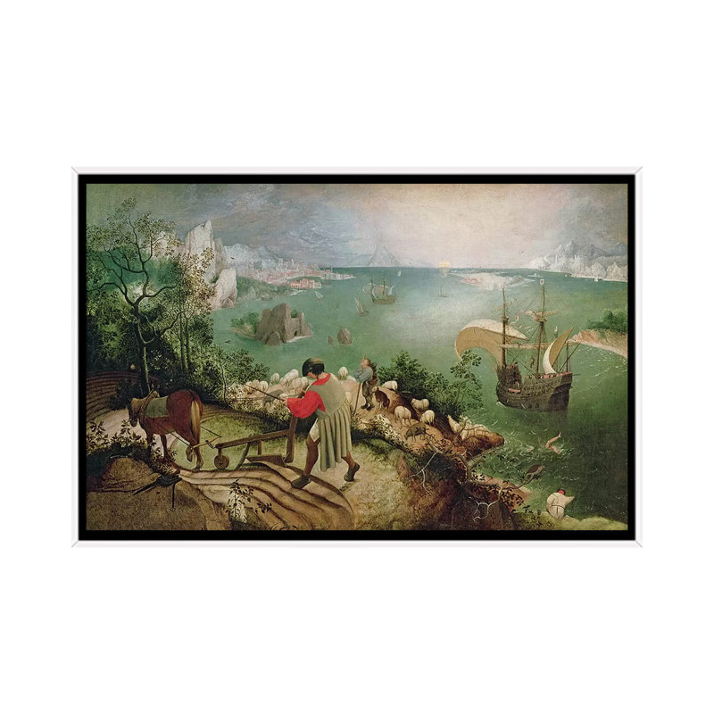 "Paysage avec la chute d'Icarus, C.1555" par Peter Bruegel l'Ancien, reproduction d'art sur toile, H 40 po x l 60 po x 1,5 po