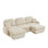 Canapé modulaire surdimensionné en U 105 po chenille beige avec repose-pieds 105 po