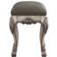 Tabouret de chambre gris et blanc rétro, ajoutant une touche classique à votre espace de mise en valeur
