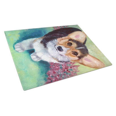 Caroline's Treasures Tempered Glass Pembroke Corgi Puppy Cutting Board