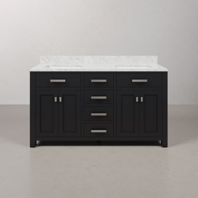 Minnetrista Double Bathroom Vanity with Marble Top