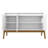 Gales 49" Mid-Century Modern Solid Wood Sideboard with 4 Shelves in White-450019574