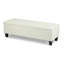 Banc repose-pieds avec rangement, surface Whiteboucle, pieds en bois d'hévéa, capacité de 300 lb