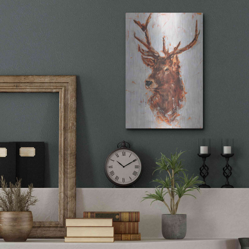 «Stag Study I» par Ethan Harper - impression sans cadre sur métal, L 12 po x H 16 po