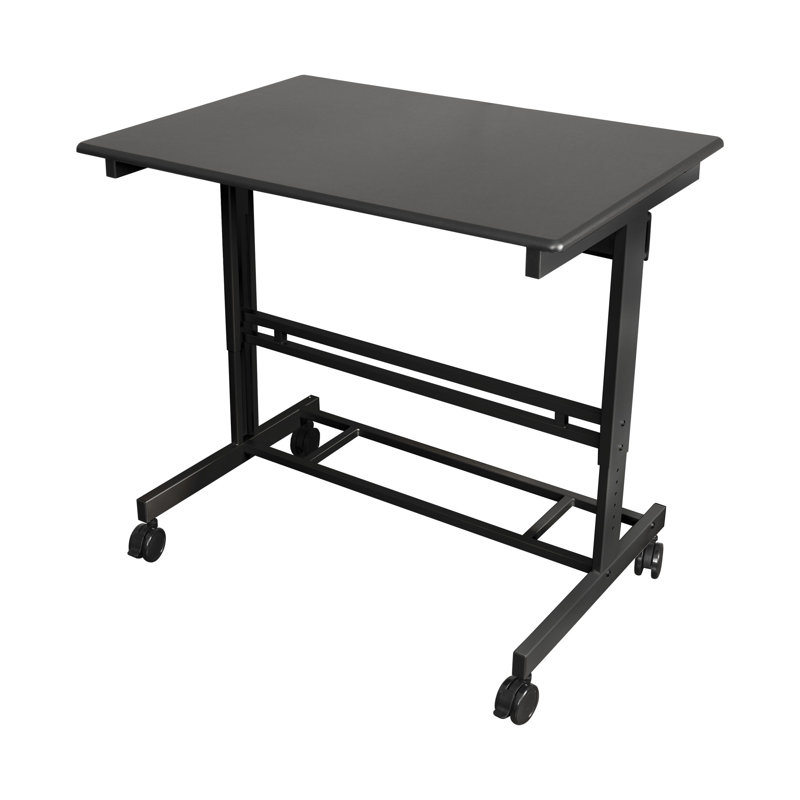 Zarella Adjustable Metal Base Standing Desk, Black, 42.75" H x 39.25" W x 28.5" D