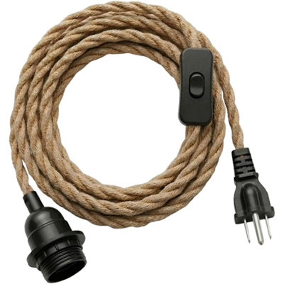 Cordon de luminaire suspendu 4M avec rallonge de douille E26 Câble de lanterne suspendue avec interrupteur marche / arrêt Facile à installer pour la cuisine Chambre à coucher Salon Intérieur