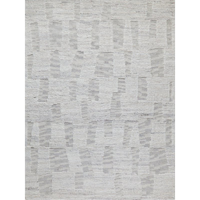 Canyon Wool Abstract Area Rug in Silver/Gray