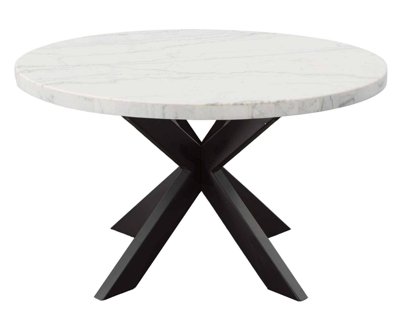 Brayden Studio Xena 52-inch Round Dining Table, White Marble Top ...