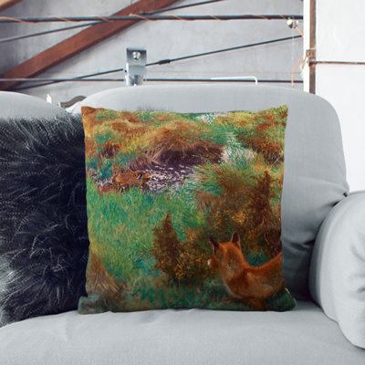 Fox Stalking Wild Ducks Scatter Cushion