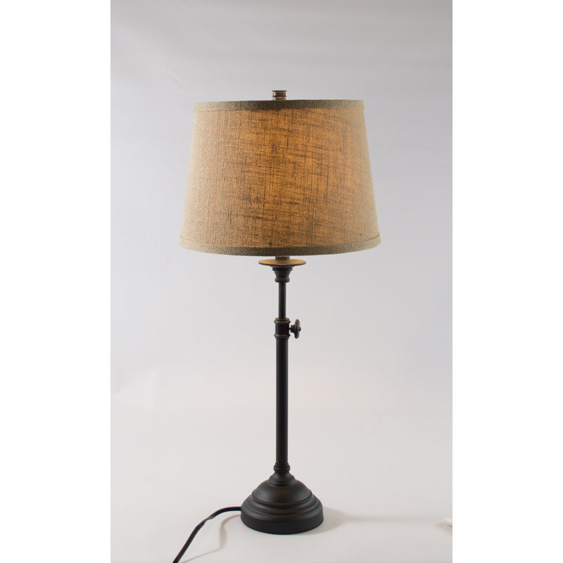 Amey Standard Table Lamp, Natural Burlap, Black
