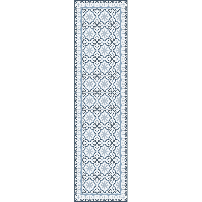 Bobbi Damask Vinyl Indoor / Outdoor Area Rug, Runner 66 x 250cm