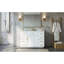 Meuble-lavabo autoportant blanc de 122 cm (48 po) en MDF avec comptoir, 7 tiroirs, 1 porte, lavabo en composite, charnières à fermeture douce et poignées en métal doré-816370892