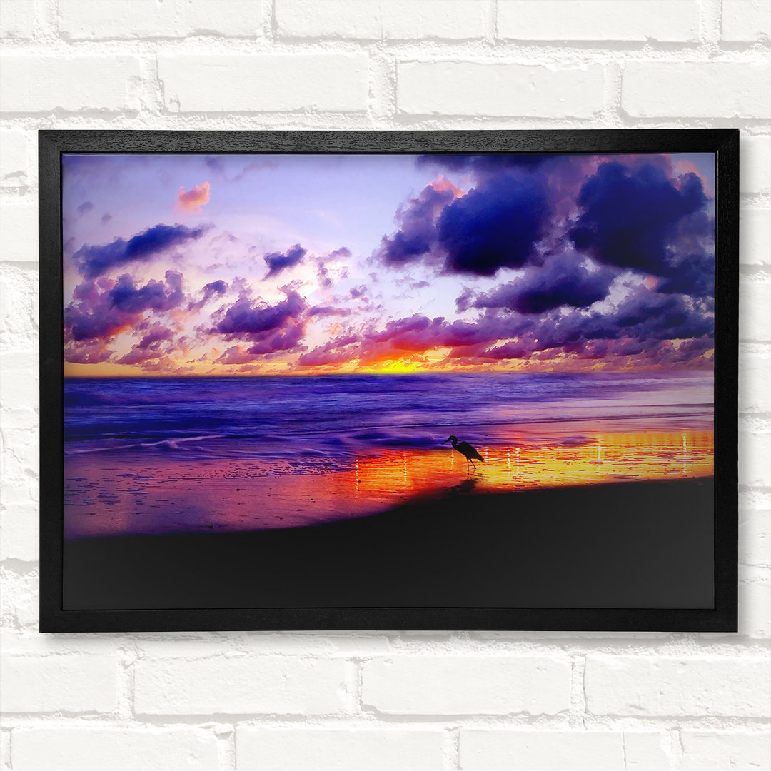 Gerahmtes Leinwandbild Blazing Ocean Sunset