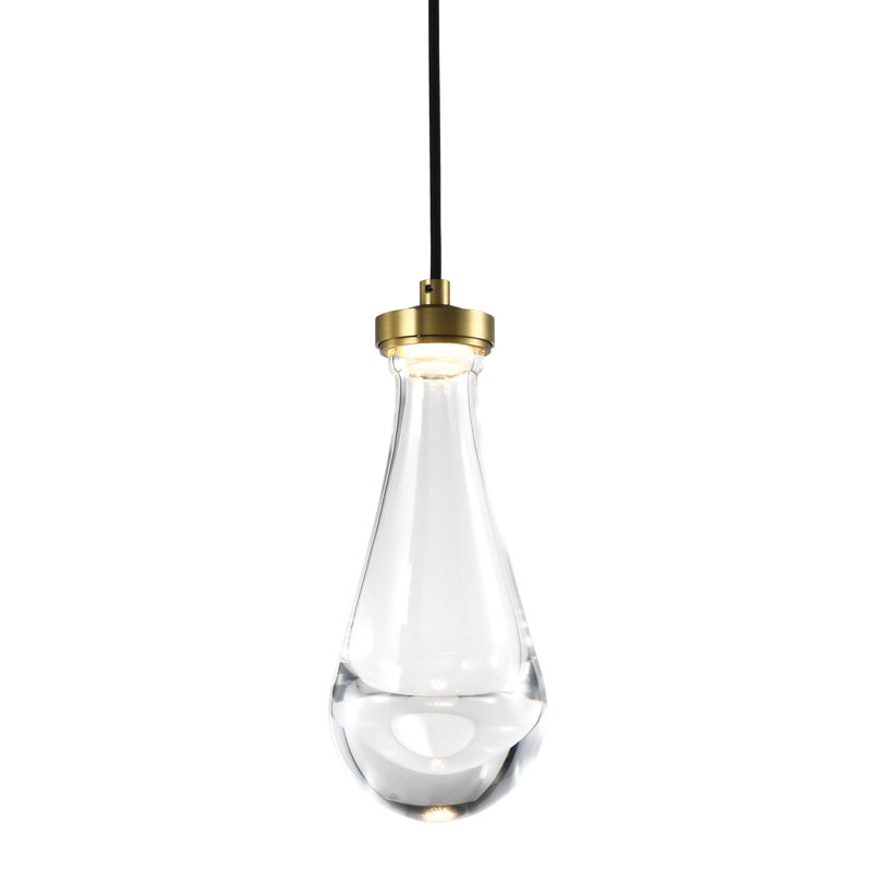 Mini-luminaire suspendu 1 lumière DEL 3cc, Laiton vieilli