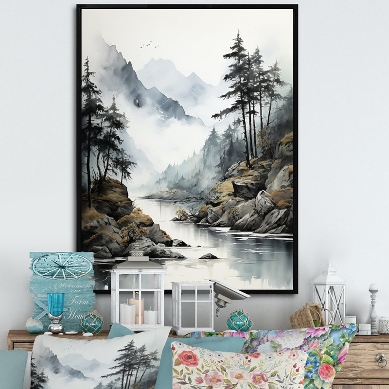 Herzl Alaska Misty Fjords I - impression, H 40 po x l 30 po x P 1,5 po, Cadre flottant noir