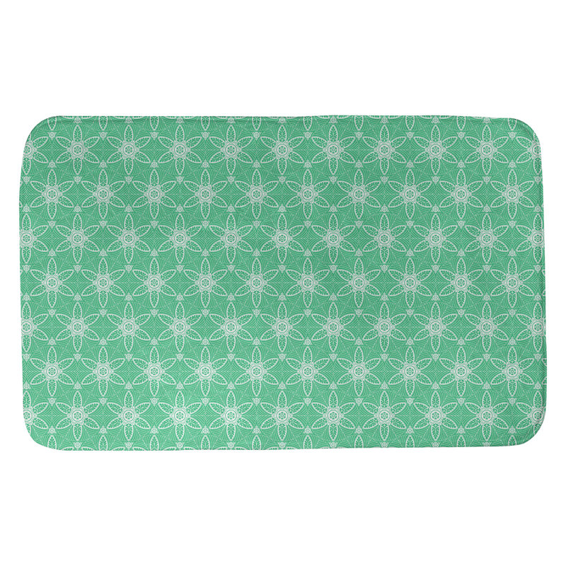 Tapis de bain cercles ornés Mcguigan, l 17 po x L 24 po, Vert