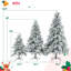 Ensemble d'arbre de Noël enneigé avec sapin pré-éclairé - 4 pi, 6 pi, 7,5 pi avec 800 lumières DEL jaune chaud et colorées et 8 modes de clignotement