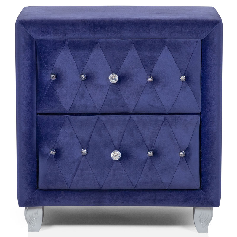 Dilbeck 26.5'' W Nightstand, Blue/Silver
