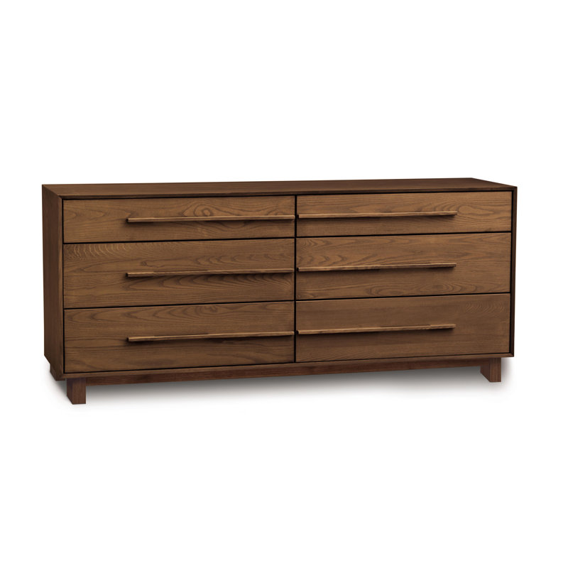 Sloane 6 - Drawer Solid Wood Dresser, Natural Walnut