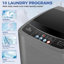 Nina 2,4 pi³ Laveuse automatique portative avec 10 programmes et 8 niveaux d'eau Pompe de vidange intégrée, gris-94815450