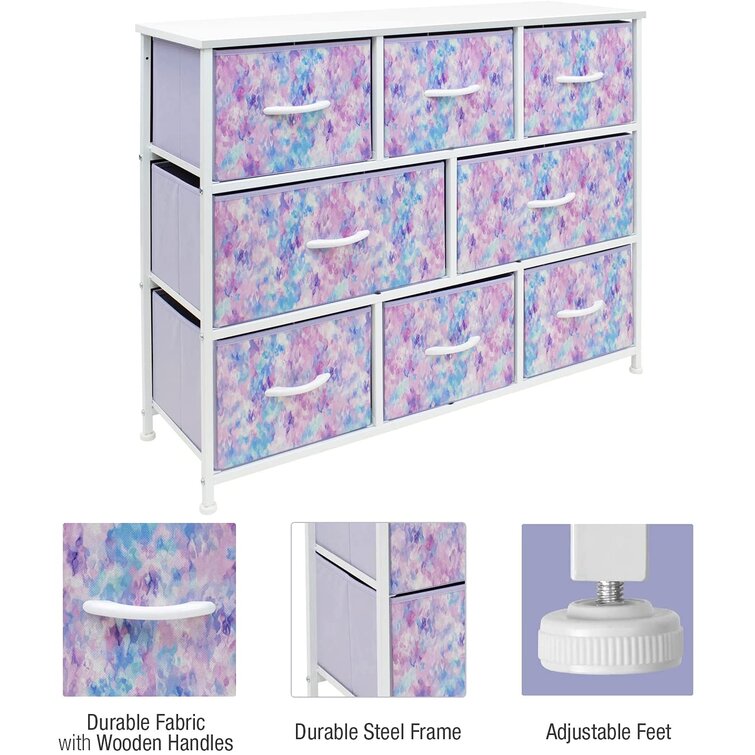 Sorbus 5 Drawer Storage Cube Dresser - Tie-Dye Purple