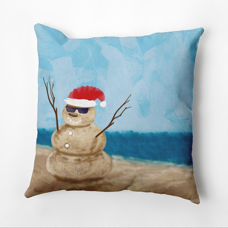 Coastal Christmas Reversible Throw Pillow, 16" H x 16" W