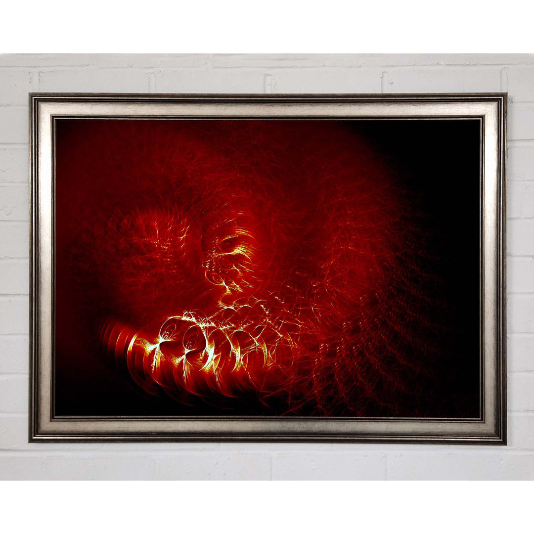 Time Tunnel Vibrant Red Gerahmter Druck