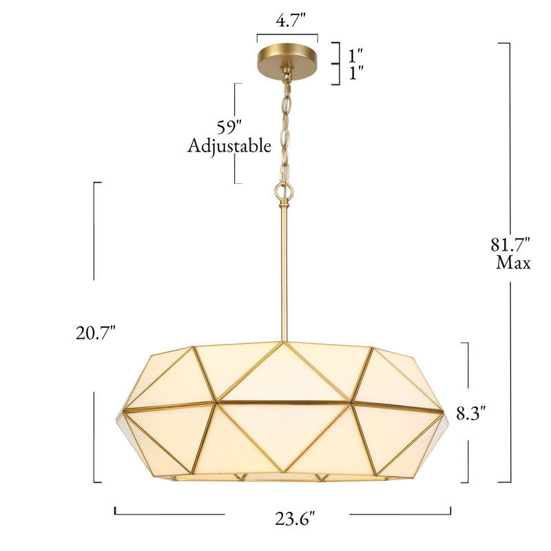 Atchison 23“ W 5-Light Dimmable Geometric Chandelier
