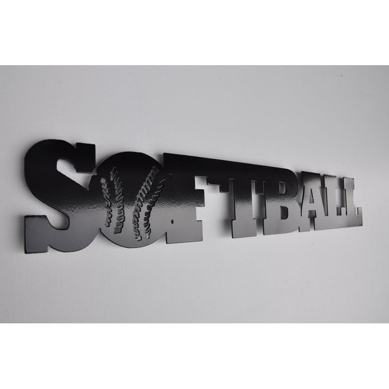 Décoration murale en métal softball word