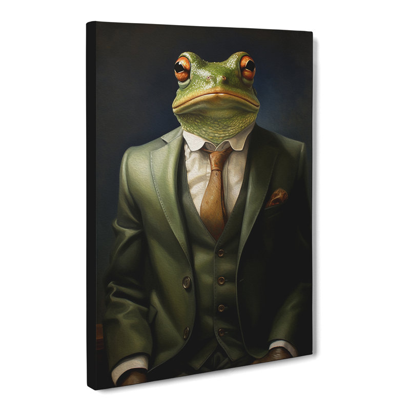 Frog In A Suit Painting - No Frame Print, 76cm H x 50cm W x 3cm D